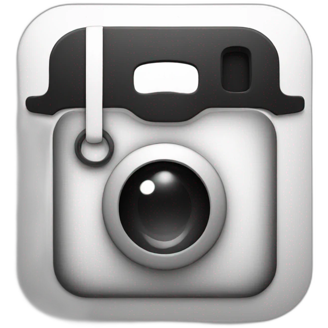 Instagram symbol in black and white emoji