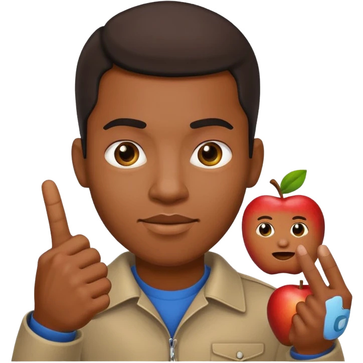 black man apple emoji sticking the middle finger emoji