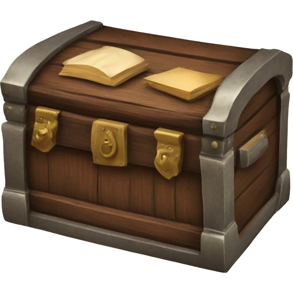 vintage chest with old books inside  emoji