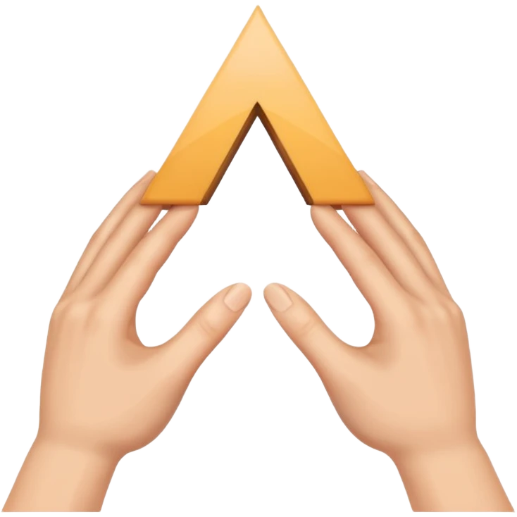 Similar to the heart hands emoji, this emoji should show a triangle created by the fingers of the hands.  emoji