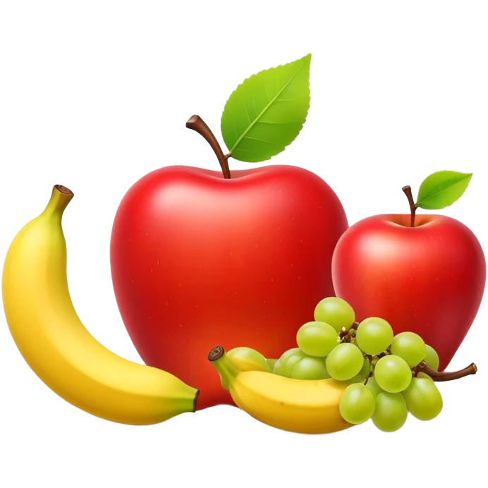 gas can surrounded by an apple, banana, and grape emoji