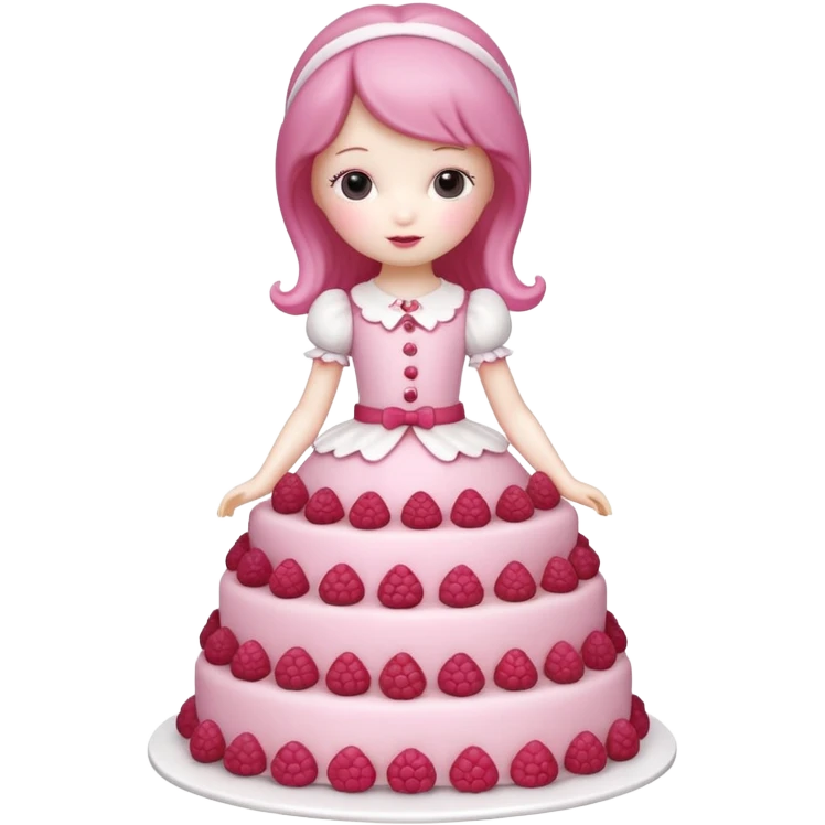 Isolated detaile illustration incredibly adorable modern raspberry torte doll figurine emoji