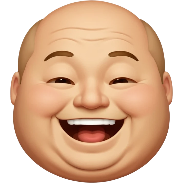 fat happy man laughing eyes closed emoji