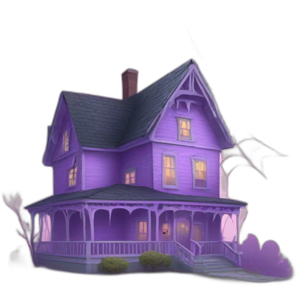 Haunted lilac house with spiderwebs  emoji