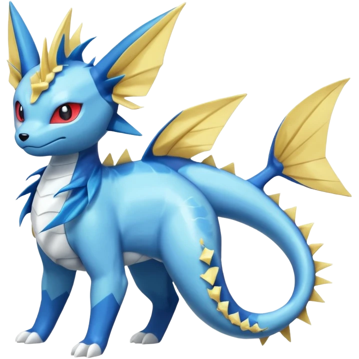 Manectric-Vaporeon-Salamence-Electrike-Furfrou-koi-Fakemon-fusion, full body emoji