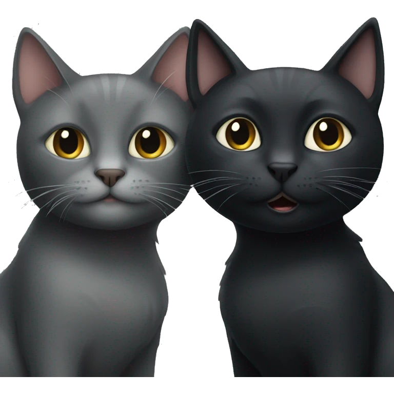black cat and grey cat emoji