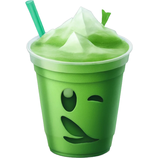 MATCHA IN A PLASTIC CUP WITH ICE emoji