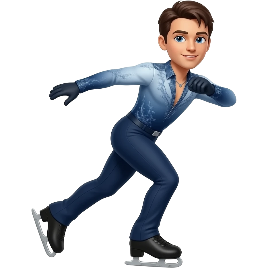 Male USA Olympic figure skater skating emoji