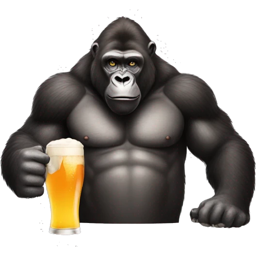 Buff birthday Gorilla drinking beer emoji
