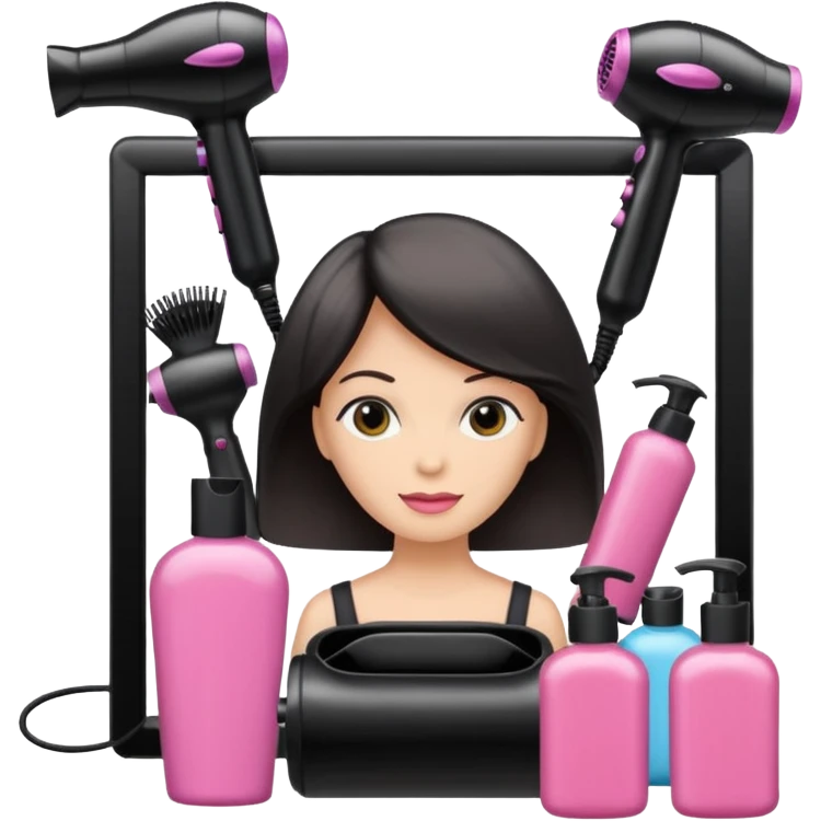 secador de pelo, ruleros, shampoo, peluqueria emoji