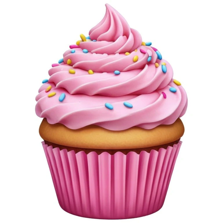 Cupcake with pink icing emoji