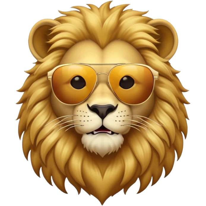 anthropomorphised lion with dark sunglasses walking confidently emoji