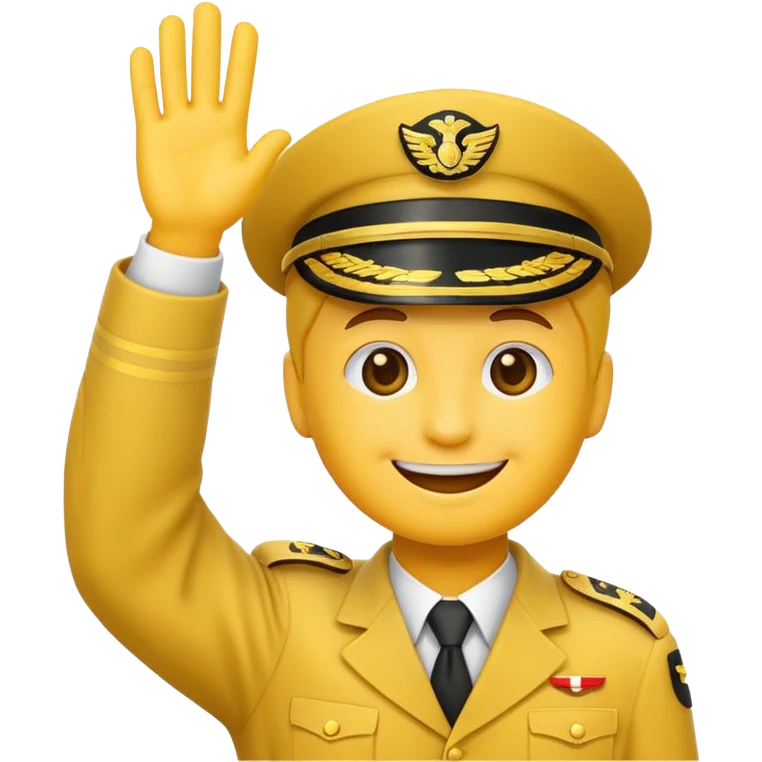 Classic smiling emoji saluting emoji