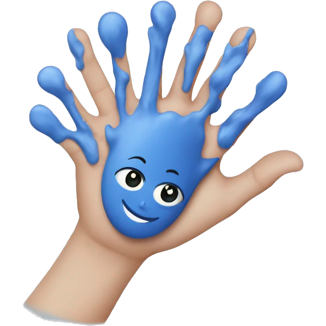 cuore mani blu emoji