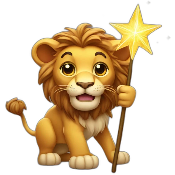 lion with magic wand emoji