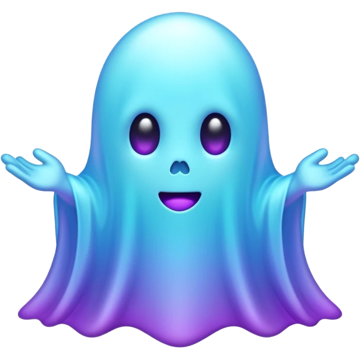 glitter cian and purple ghost emoji