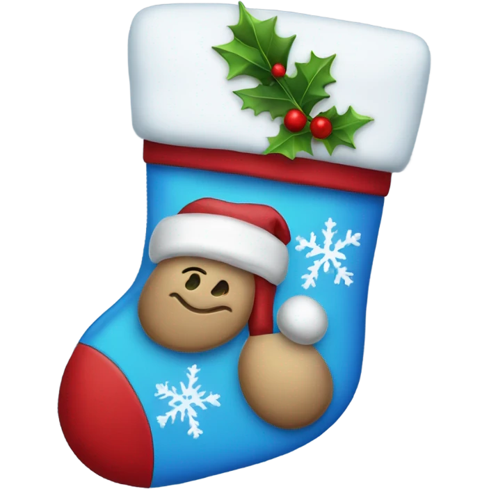 Blue Christmas stocking emoji