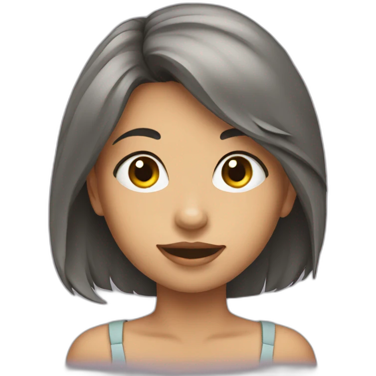 fille avec wolf cut emoji