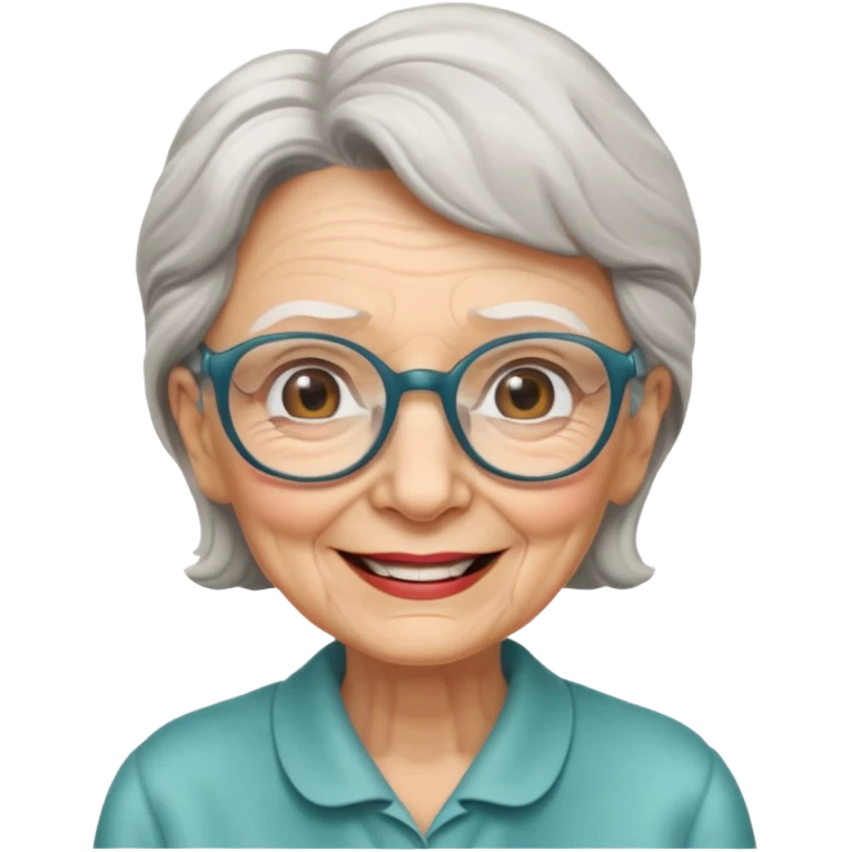 elderly woman with glasses emoji