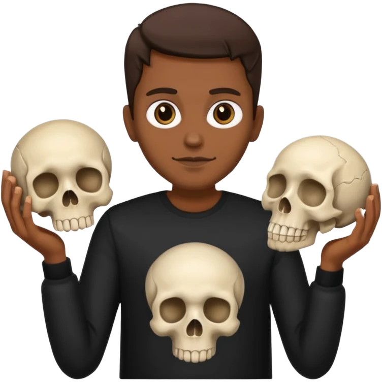 Black clothes fairy brown skin holding a skull emoji