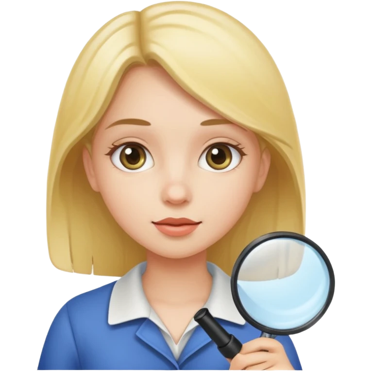 a girl using a magnifying glass emoji