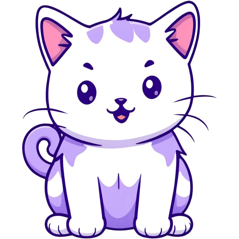 light purple lavender cat kitten emoji