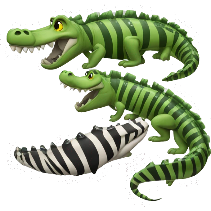 a crocodile in zebra  emoji