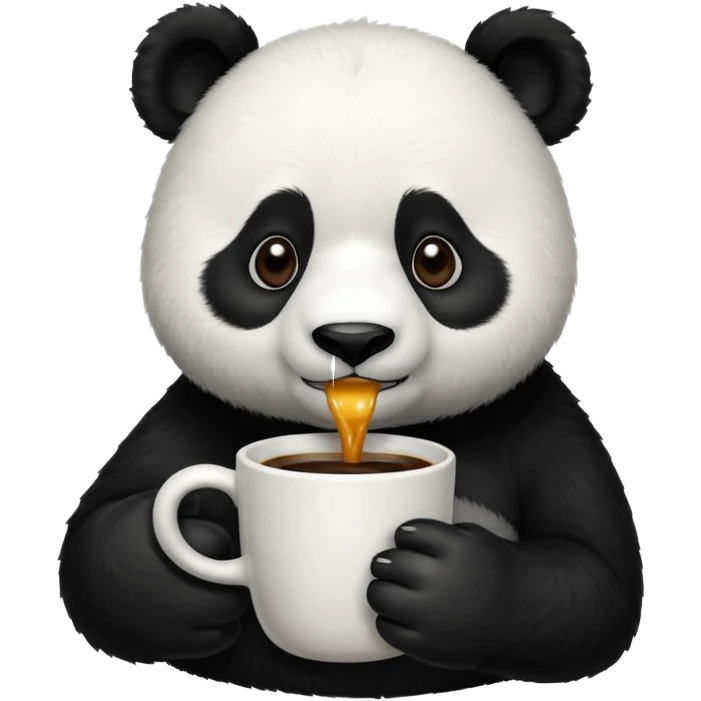 Panda drinking coffee emoji