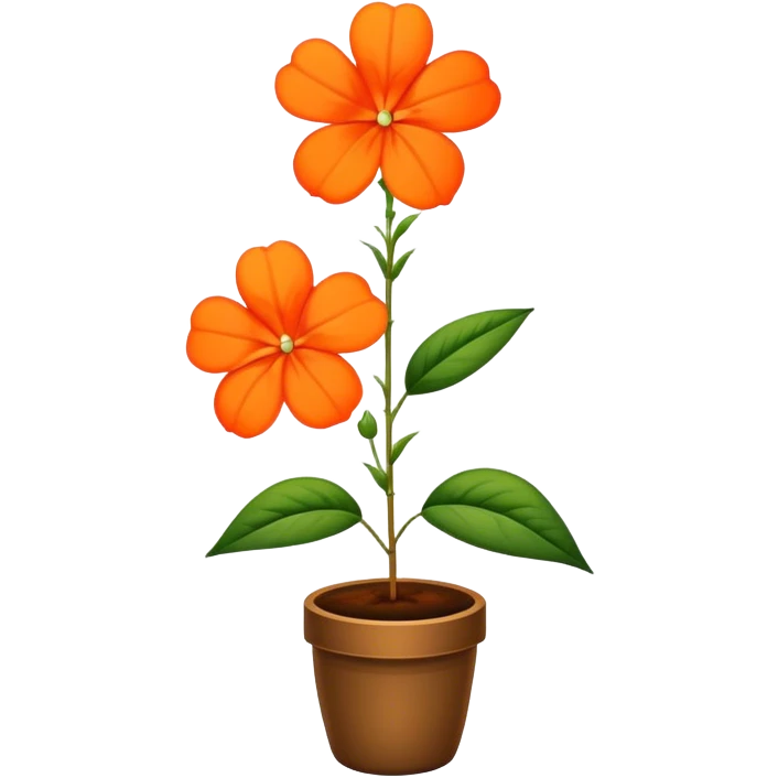 single Orange Impatiens, straight stem emoji