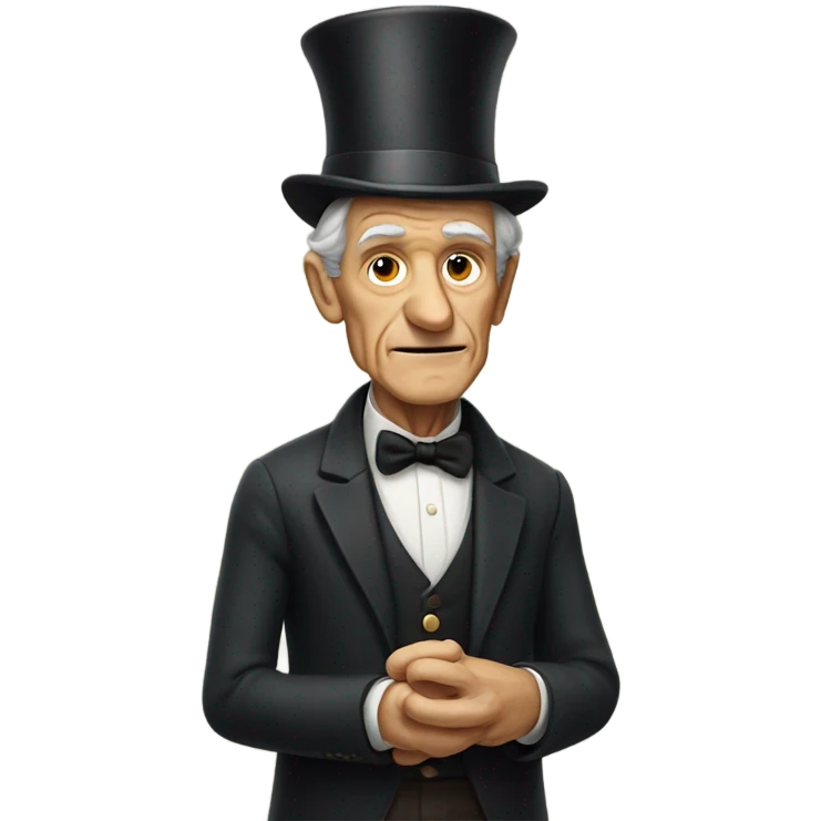 Old man with Dinosaur arms and top hat  emoji