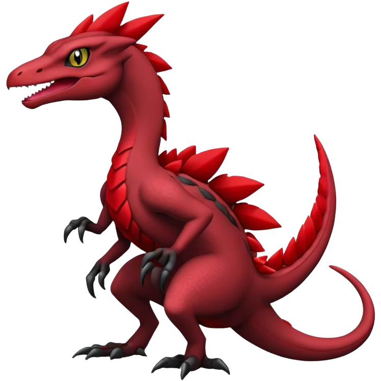 Black and red Sceptile-Salazzle-Pokémon-Fakémon-creature emoji