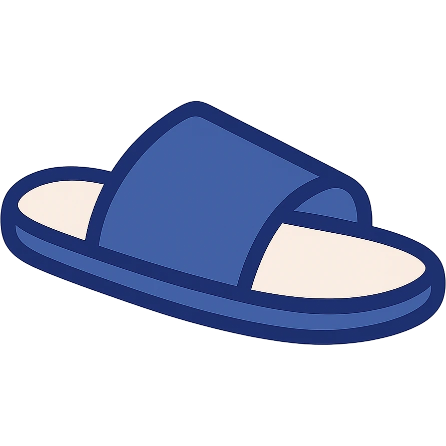 a single slipper, simple and recognizable, modern flat style emoji