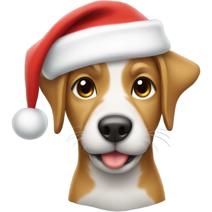 Dog in santa hat emoji
