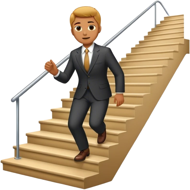 Man in suit going up These 📈 stairs￼ emoji