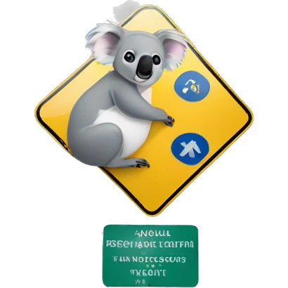 Koala on the road sign emoji