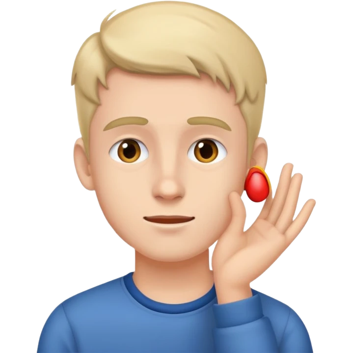 young man hearing impairment emoji