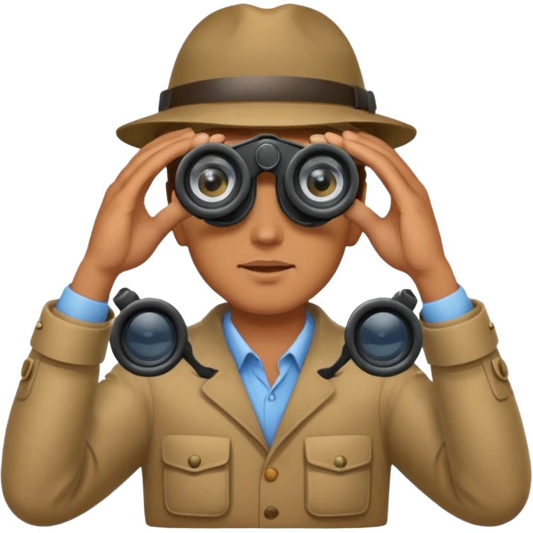 man with binoculars emoji