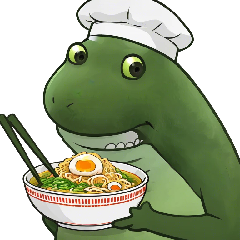 Shark with ramen emoji