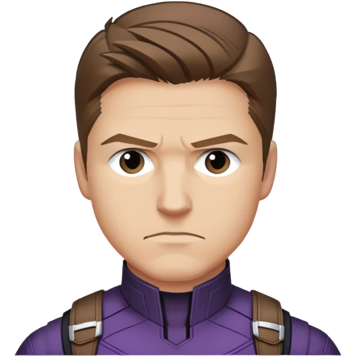hawkeye clint barton portrait marvel, brown hair from captain america: civil war emoji
