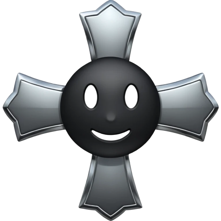Black star, chrome cross emoji