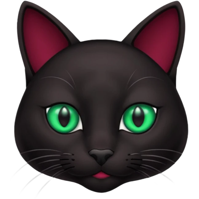 Black cat with burgundy node emoji