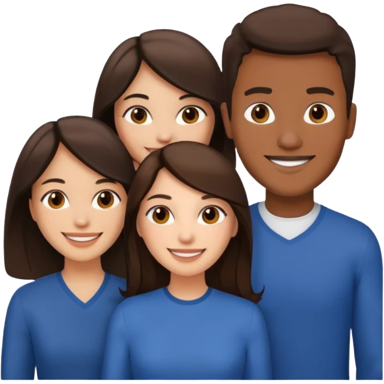 Un trouple deux hommes une femme brune qui sont tous ensemble  emoji