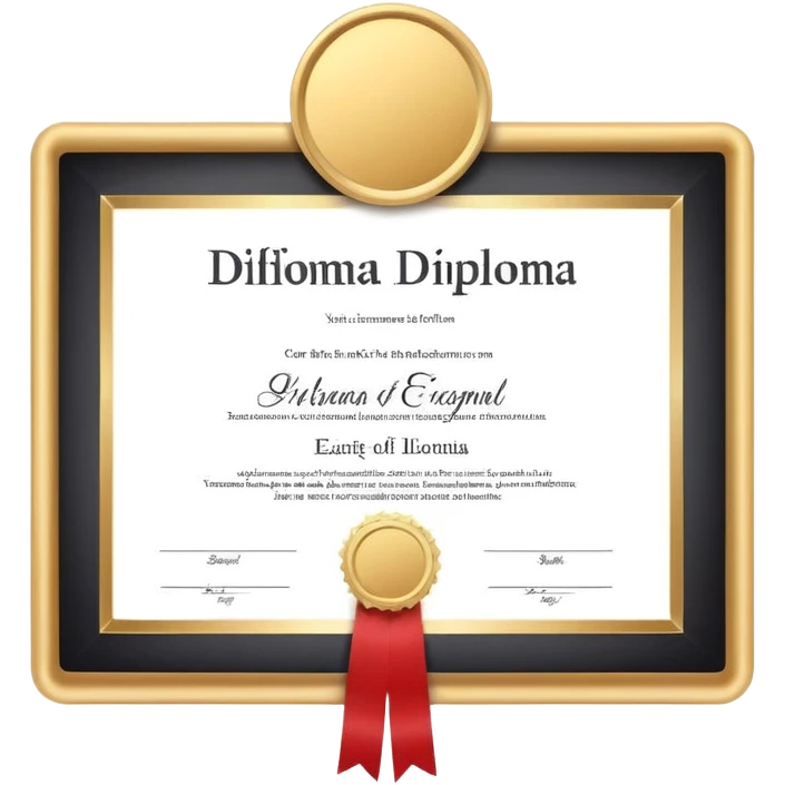 flat diploma certificate, minimal style, no ribbon, no roll emoji