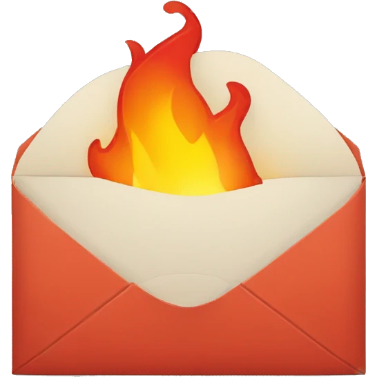 fire coming out of an open envelope emoji