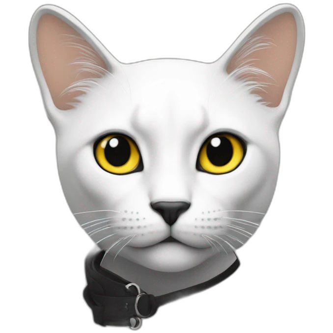 chat noir tache blanche sur le torse emoji