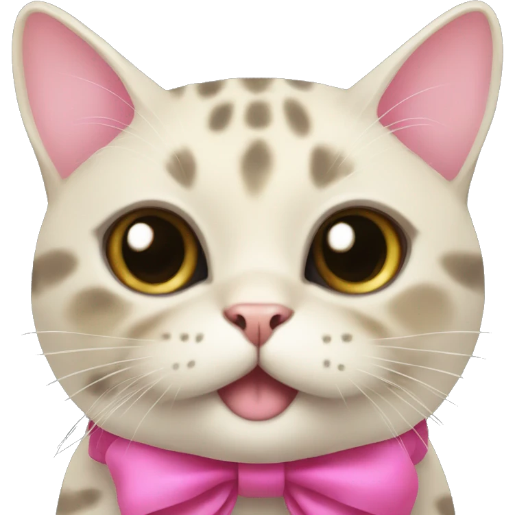 tortoise cat with a pink bow emoji