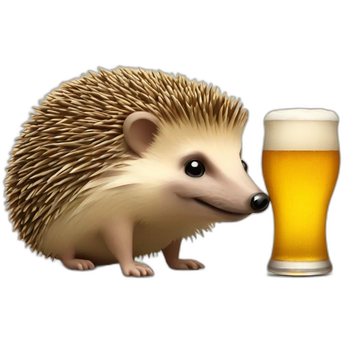 hedgehog drinking beer for bitcoin emoji