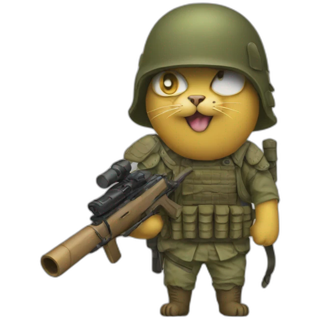 cat soldier  emoji