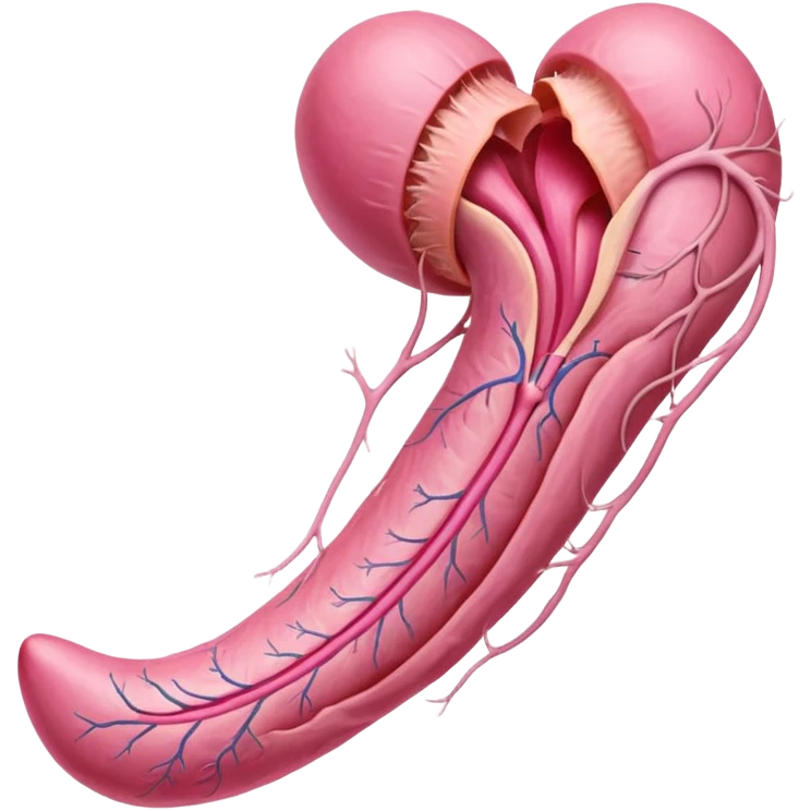 Un pene erecto, con venas prominentes y la glande rosada, penetrando una vagina. Los labios mayores y menores de la vagina son visibles, estirados alrededor del eje del pene. Pero no anatómica mente si no carnal mente emoji