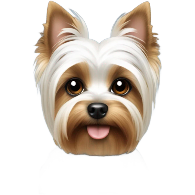 White and black yorkie parti yorkie emoji